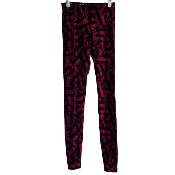 Nike Pants - Nike Knit Leggings Womens XS Fuchsia/Black Patterned Full Length Retro